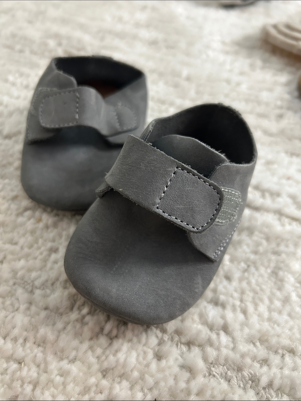 Grey Kids Velcro Strap Shoes